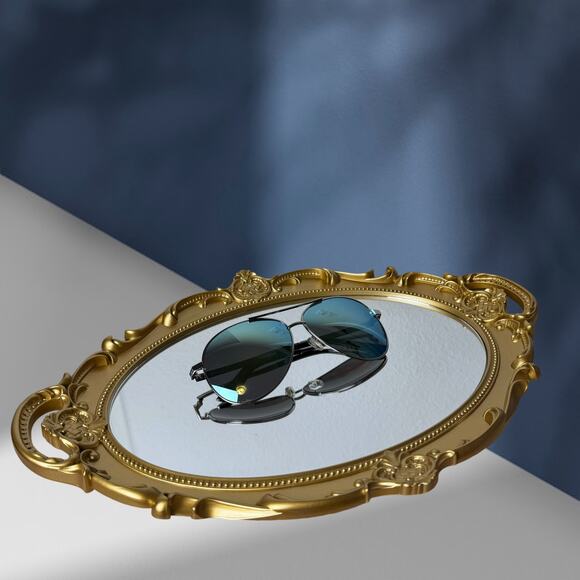 Unisex Classic Aviator Sunglasses (Mirrored Green) - Picture 1 of 3